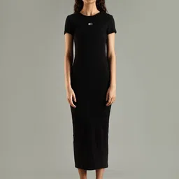 Tommy Hilfiger Round Neck Bodycon Midi Dress image 4