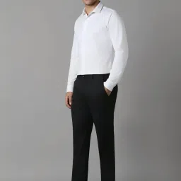 Louis Philippe Black Slim Fit Texture Trousers image 5