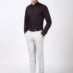 Peter England Purple Slim Fit Printed Shirt image 5