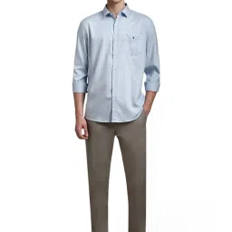 Louis Philippe Blue Slim Fit Checks Shirt image 5