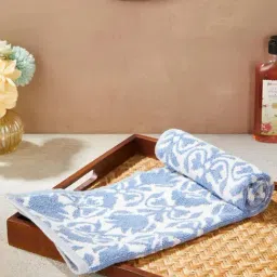 Fabindia Blue Gadh Kamal Woven Cotton Towel-image-96