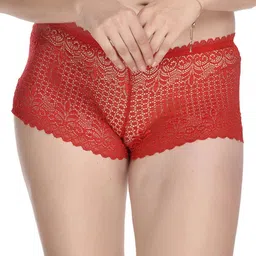 samvar Women Red Net Bra Panty Set for Lingerie Set Undergarments Pack of 1 image 5
