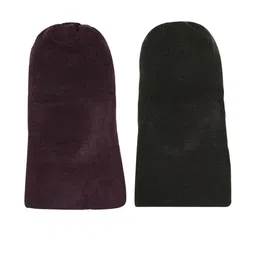 Queen Style Kids Pack of 2 Woollen Reversible Monkey Caps image 3