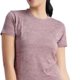 ndless sports Women Striped Round Neck Polyester Maroon T-Shirt-picture-14