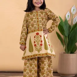 Readiprint Girls Floral Printed Empire Gotta Patti Pure Cotton Kurti with Palazzos-picture-36