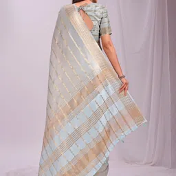 ALAGINI Woven Design Zari Organza Saree With Blouse Piece image 4
