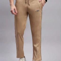 Monte Carlo Khaki Cotton Regular Fit Trackpants-picture-16