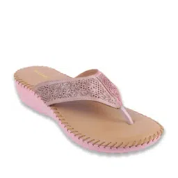Walkway Women's Peach Thong Wedges-image-45
