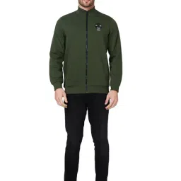 Spykar Green Regular Fit High Neck Sweatshirt image 5