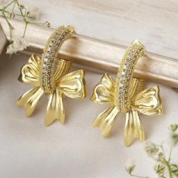 Joker & WItch Gold Drop Sass Bow Drop Earring-picture-46