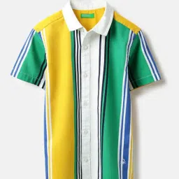 United Colors of Benetton Kids Multicolor Striped Cotton Regular Fit Shirt-picture-30