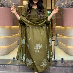 DIVASTRI Women Floral Printed Regular Kurta with Trousers & With Dupatta-picture-36