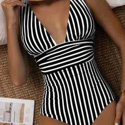 DressBerry Printed Shoulder Straps Neck Bodysuit-image-92