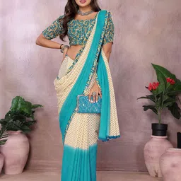 Moda Rapido Floral Poly Georgette Saree image 3
