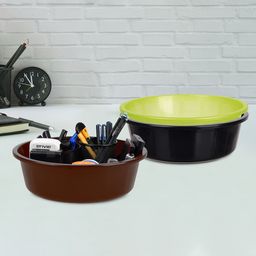 Kuber Industries Green & Black Pack of 3 Multipurpose Storage Organizer Tub-picture-21