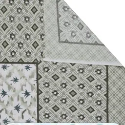 FABINALIV Green & White Ethnic Motifs 300 TC King Bedsheet with 2 Pillow Covers image 4