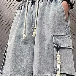 StyleCast Men Washed Loose Fit Low-Rise Denim Shorts Technology image 3