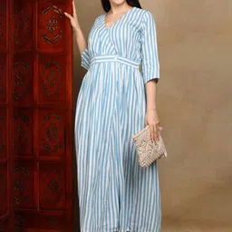 Moda Rapido Striped A-Line Maxi Dress-image-24