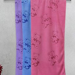 FABINALIV Kids Bath Towels Cotton Pack of 3 Cartoon- Multicolor-picture-17