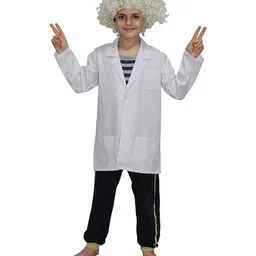 Kaku Fancy Dresses Full Sleeves SolidScientist Costume Set - White-image-15