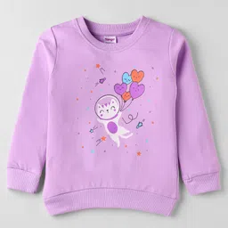 Tango Looper Knit Full Sleeves T-Shirt With Kitty Print -Lilac-picture-26