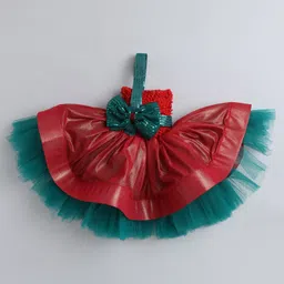 TINY MINY MEE Elastane One Shoulder Sleeveless Sequins Embellished Bow Applique Detailed & Colour Blocked Dress - Multi Colour image 3