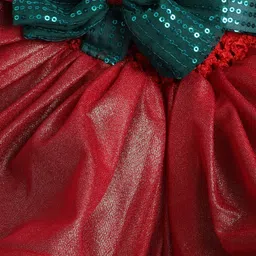 TINY MINY MEE Elastane One Shoulder Sleeveless Sequins Embellished Bow Applique Detailed & Colour Blocked Dress - Multi Colour image 5