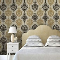 Jaamso Royals Cream & Black Self-adhesive & Waterproof Damask Wallpaper-picture-4