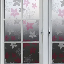 Jaamso Royals Pink & Grey Floral Printed Waterproof Window Film-image-90