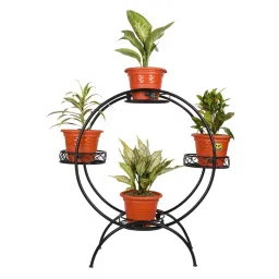 Homesake Plant Stand Metal 4 Tier Rack Round Black-picture-11