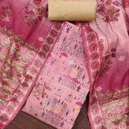 KIMISHA Ethnic Motifs Printed Beads and Stones Unstitched Dress Material-picture-21