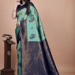Mameraa Floral Woven Design Saree With Blouse Piece image 4