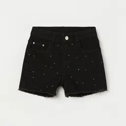 Fame Forever by Lifestyle Girls Embellished Mid-Rise Cotton Regular Fit Shorts-picture-17