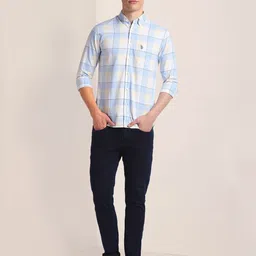 U.S. Polo Assn. Slim Fit Checked Pure Cotton Casual Shirt image 5