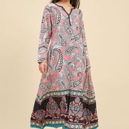 The Kaftan Company Paisley Printed Long Sleeves Maxi Nightdress-picture-22