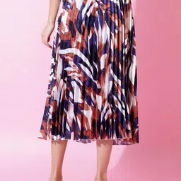 LookShine Printed A-Line Pleated Flared Midi Skirt image 2