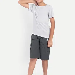 PUPPET-NX Boys Cotton Mid-Rise Knee Length Cargo Shorts image 5