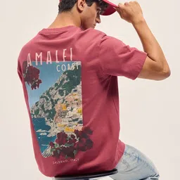 THE BEAR HOUSE Men Graphic Printed Round Neck Pure Cotton Oversized T-shirt-picture-52