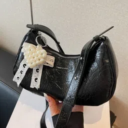 KPOP Women Solid Baguette Shoulder Bag image 4