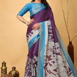 Mitera Checked Zari Art Silk Banarasi Saree-picture-17