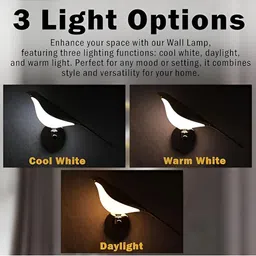 KINIS Gold-Toned & White Birds Shaped Metal Wall Lamp image 2