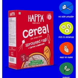Happa Organic Kids Food Sprouted Ragi Carrot And Beetroot Porridge Mix - 200 gm-image-68