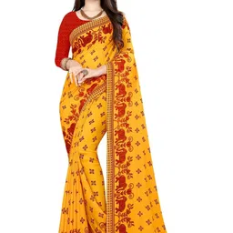 Moda Rapido Yellow Poly Georgette Sarees-picture-19