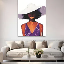 Craftnest creations White & Purple Single Piece Canvas Abstract Wall Paintings image 5