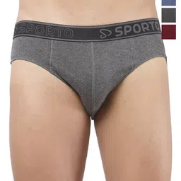Sporto by Macho Pack Of 4 Cotton Mid-Rise Basic Briefs-picture-32