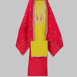 SALWAR STUDIO Embroidered Pure Silk Unstitched Dress Material-picture-40