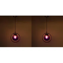 1ST TIME Blue & Gold-Toned 2 Pieces Textured Spherical Shaped Hanging Ceiling Lamps-picture-41