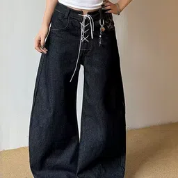 LULU & SKY Women Wide Leg Clean Look No Fade Cotton Jeans-picture-32