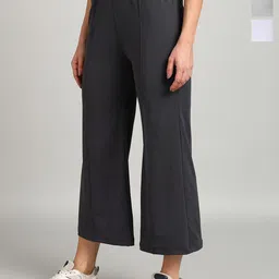 PAAVKI Women Pack Of 3 Loose Fit Mid-Rise Trousers-image-21
