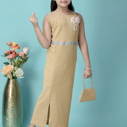 BARKAT DESIGNING PLANET Halter Neck Chiffon Bodycon Maxi Dress image 5